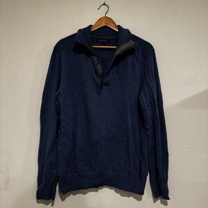 Banana Republic Mens Wool Blend Sweater Half-Zip Blue Size Large